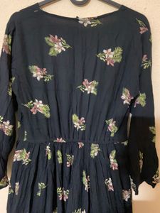 New Long Floral Black Frock