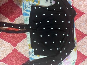 Polka Dot Tie-Front Top