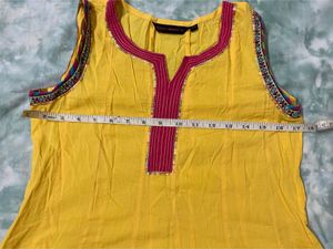 Yellow Anarkali Style Kurta