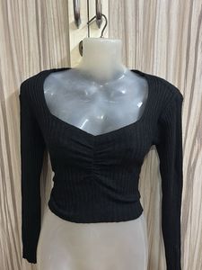Sexy Black Long Sleeve Top