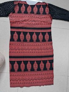Rust/drak Pink Cotton Kurti