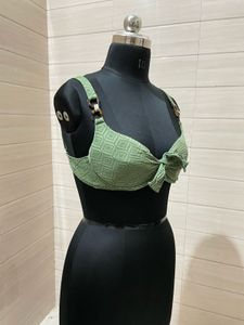 CALZEDONIA Bikini Bra Green Knotted Top