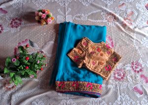 💙Beautiful Blue Saree For Women💙