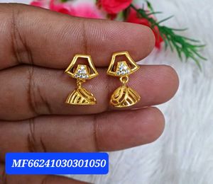 silver 92.5 Golden Jhumka Earrings