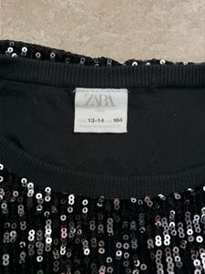 ZARA Sparkly Black Top
