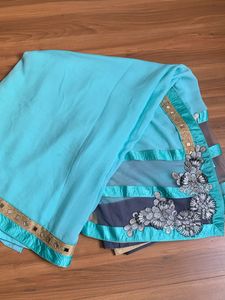 A Beautiful Party Wear Saree With Blouse
