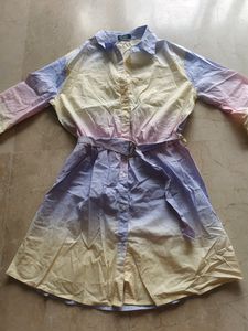 Multi-pastel Colored Sober Shirt Dress