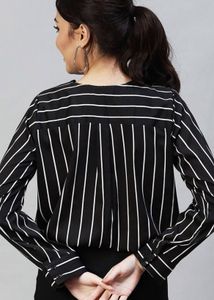 Striped V-Neck Top