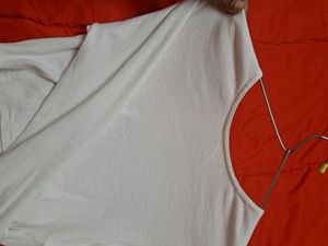 H&amp;M basic white crop top full sleeves