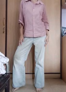 Pink Casual Fitted Shirt🩷