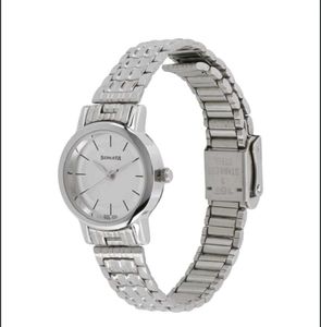Sonata Quartz Analog White Dial Silver Watch
