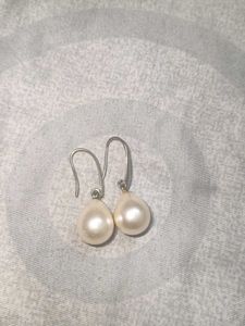 Green Button-Down Top With Earrings