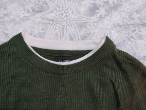 DARK OLIVE GREEN PULLOVER FOR MEN
