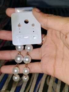 White Purle Earrings 😍