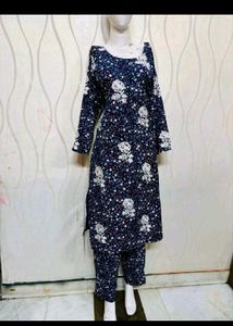 Printed Chikankari Kurta Set