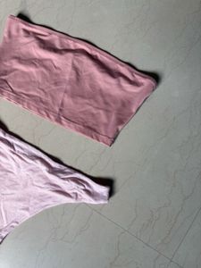 Cute pink bikini set
