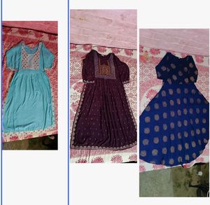 Rs - 279 Only Anarkari Frock Pack Of 3 😊