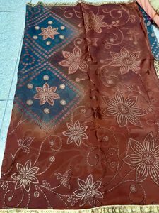 Beautiful Brown saree with blouse