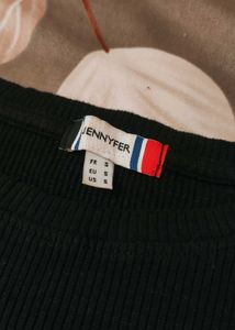 Black Ribbed Crop Top