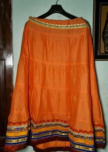 Orange Ethnic Skirt