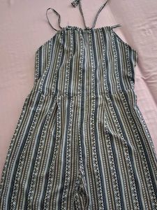 Blue Patterned Jumpsuit
