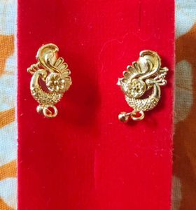 1gm Gold Polish Earring Pair