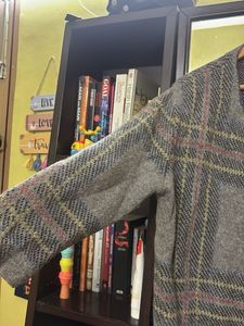 Stylish Plaid Long Cardigan