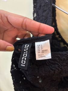 Black Lace Top - H&amp;M DIVIDED