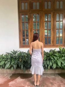Elegant Strapless Midi Dress