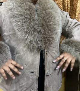 Fur Collar Grey Coat