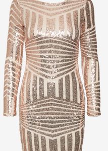 Golden Sequin Bodycon  Dress