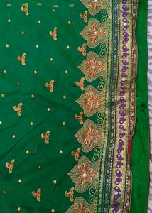 beautiful green colour saree