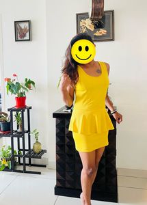 Yellow Party Wear Mini Dress From Karma Fashion