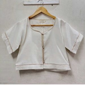 White Button-Down Top