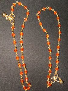 Orange Crystal Anklets