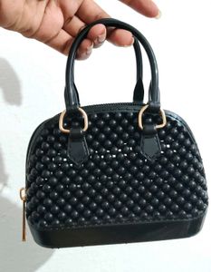 Black Beaded Handbag