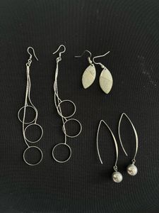 Earrings - Silver Tone Set of 3