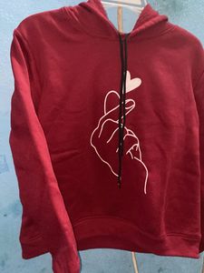 Maroon Hoodie with Heart Design