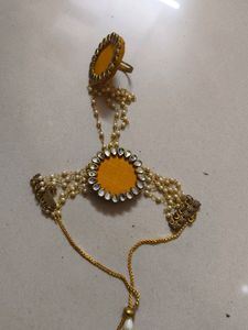 Hand Ring With Bracelet Attached