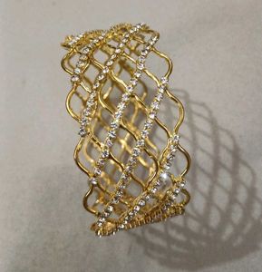 Gold Rhinestone Cuff Bracelet