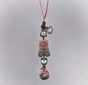 🐰💖 Cute Handmade Beaded My Melody Phone Charm✨