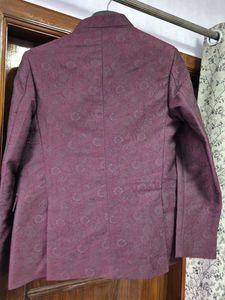 Burgundy Patterned Nehru Jacket