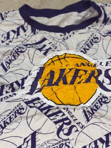 Oversized Los Angeles Lakers Crop T-shirt