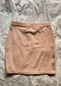 Beige Ribbed Skirt