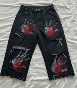 🖤Trendy Distressed Handprint Jorts