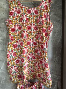 Floral Print Kurta with Sharara