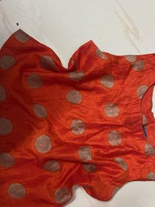 ✨ Festive Orange Polka Dot Ethnic Top / Shrug ✨