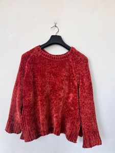 Red Velvet Pullover Sweater