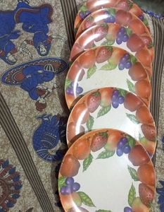 Vintage Fruit-Themed Melamine Plates