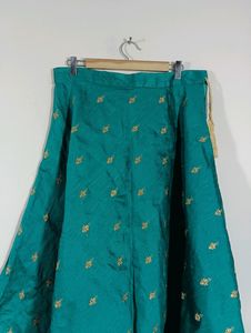 Green Embroidered Ethnic Long Skirt (Women)